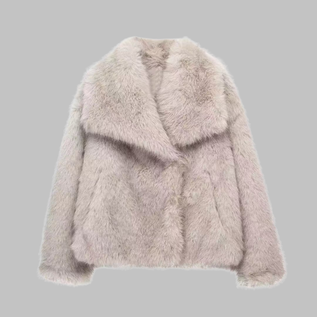 TATSULOK™ - Classy Long Sleeve Collared Fuzzy Jacket